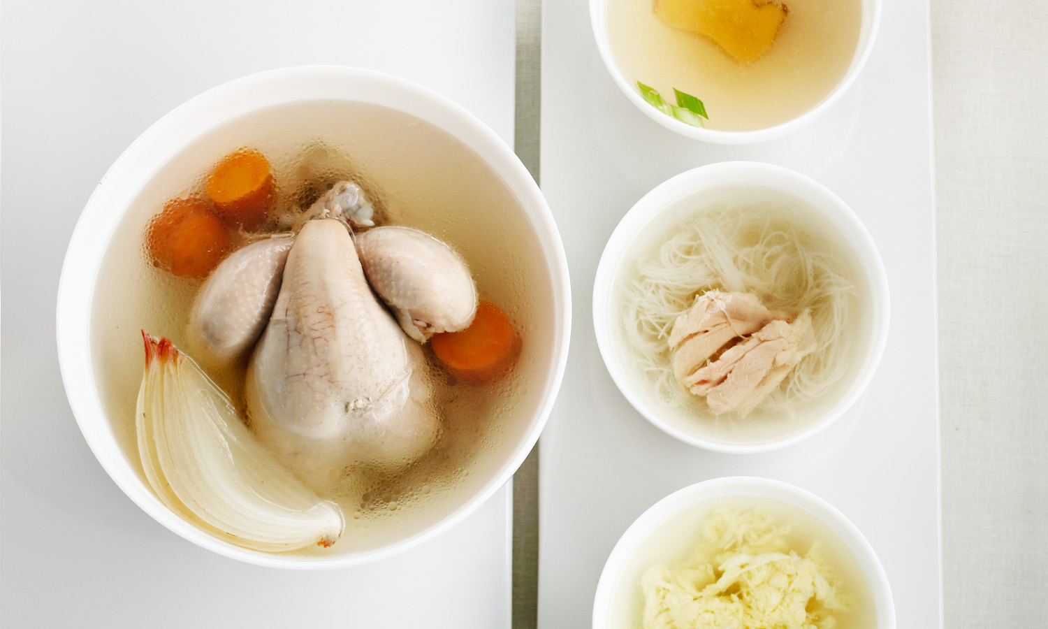 Bouillon de poulet cristal et son trio de déclinaisons Le Poulet du