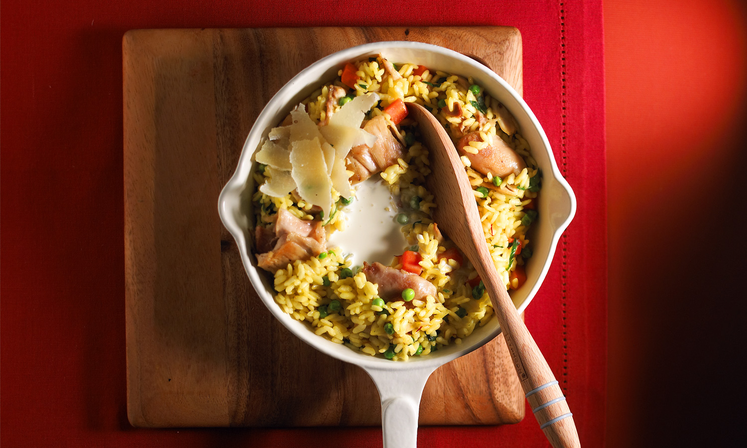Risotto au poulet et au cidre de l’artisan Le Poulet du Québec