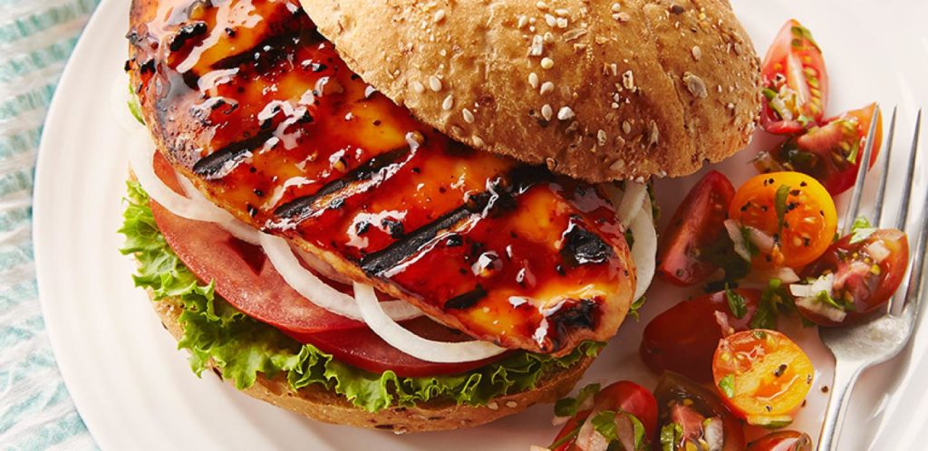 Sandwich au poulet bbq