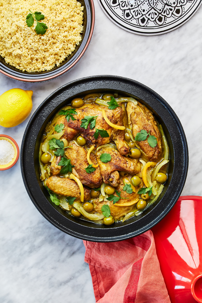 EVQ - Tajine de poulet au fenouil, olives vertes et citron confit